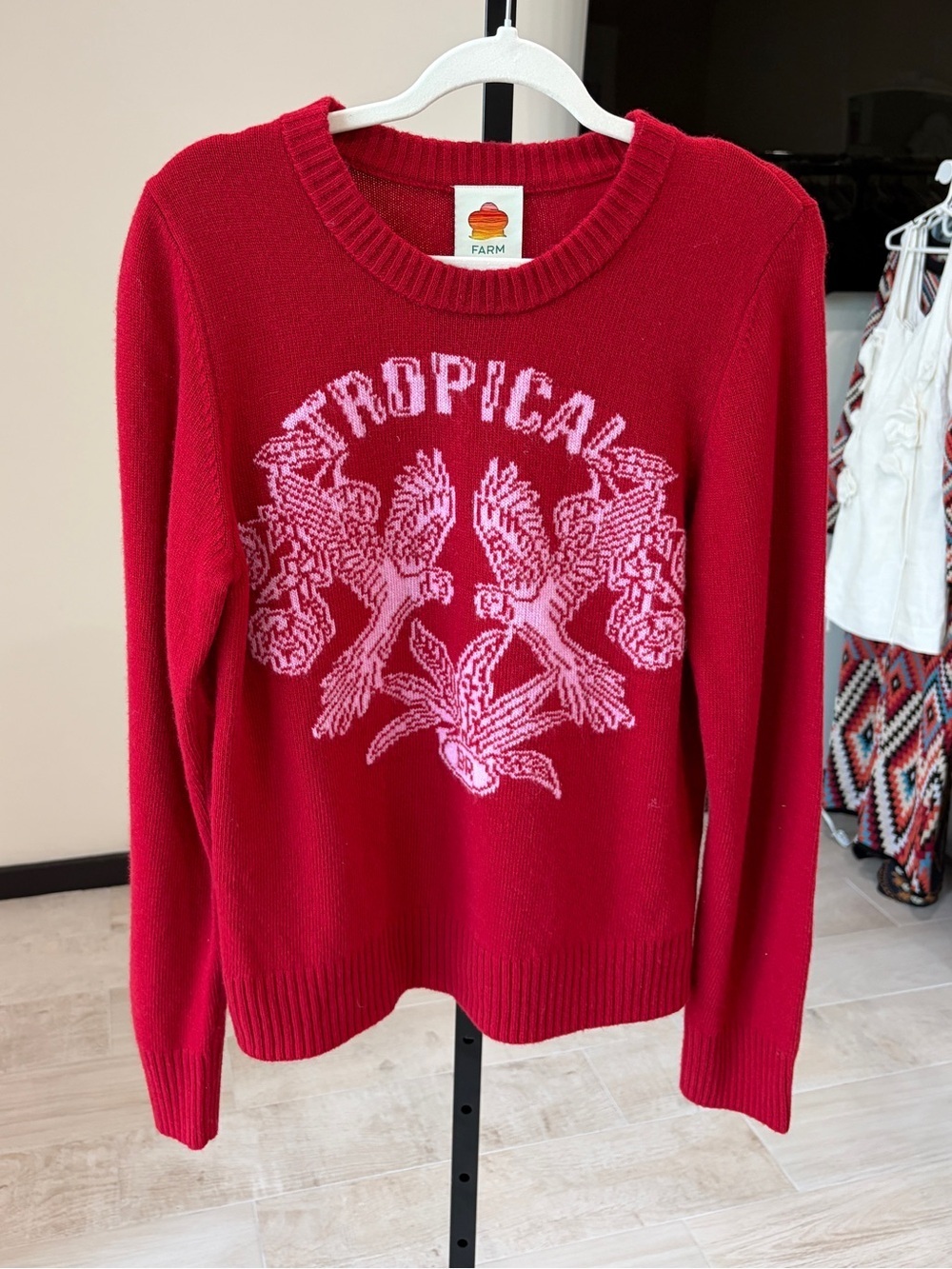 Farm Rio: Tropical Red Knit Sweater - Picture 8 of 8